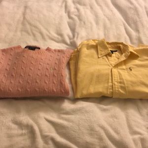 Ralph Lauren slim fit polo size 0 and XS sweater